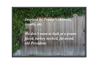 do not want a prune face, turkey necked, fat ass, old president