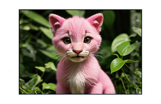 pink feline cub