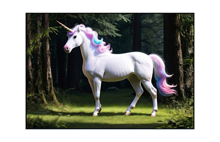unicorn in enchanted forest