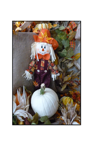 Scarecrow with White Pumpkin